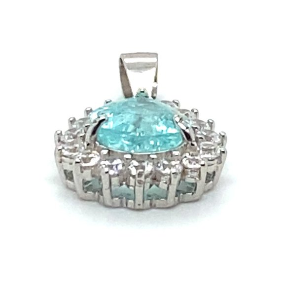 Paraiba Tourmaline 1.71ct Gold Silver Pendant - Picture 5 of 7